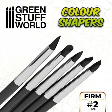 GREEN STUFF WORLD Pennelli in Silicone - Misura 2 - NERO FIRM