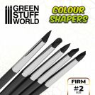 GREEN STUFF WORLD Pennelli in Silicone - Misura 2 - NERO FIRM