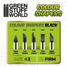 GREEN STUFF WORLD Pennelli in Silicone - Misura 2 - NERO FIRM