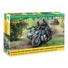 ZVEZDA 3717 German Motorcycle Zündapp K800 With Sidecar And Crew