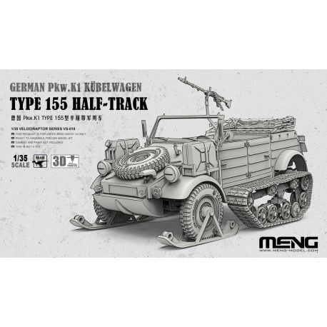 MENG MODEL VS018 German Pkw.K1 Kübelwagen Type 155 Half-Track