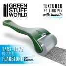 GREEN STUFF WORLD Rolling pin with Handle - Flagstone 15mm