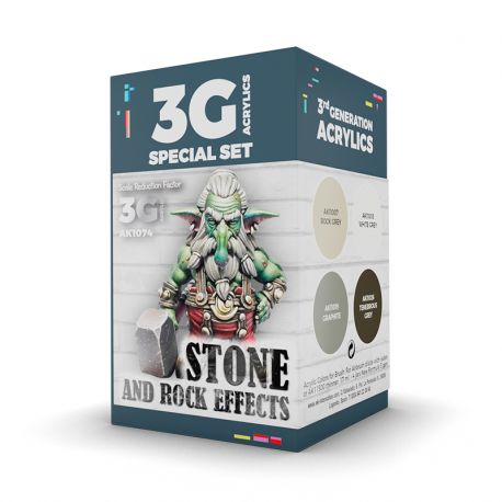 AK INTERACTIVE 1074 WARGAME COLOR SET. STONE AND ROCK EFFECTS.