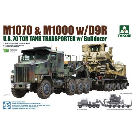TAKOM 5002 U.S. M1070 & M1000 w/D9R U.S. 70 Ton Tank Transporter w/Bulldozer