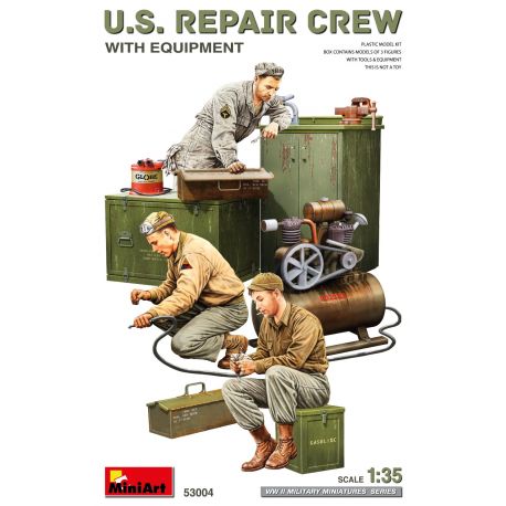 MINIART 53004 U.S. REPAIR CREW W/EQUIPMENT