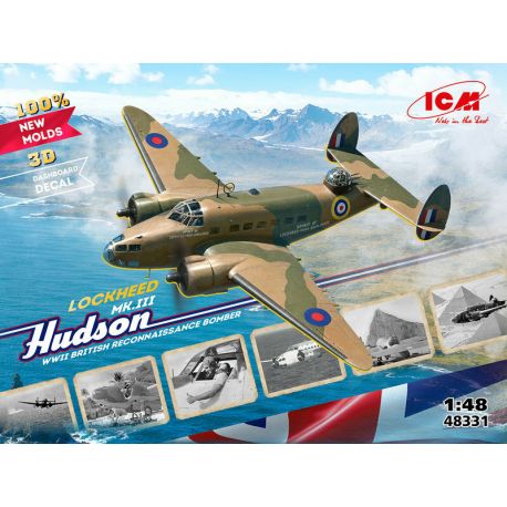 ICM 48331 Lockheed Hudson Mk. III, WWII British Reconnaissance Bomber (100% new moulds)