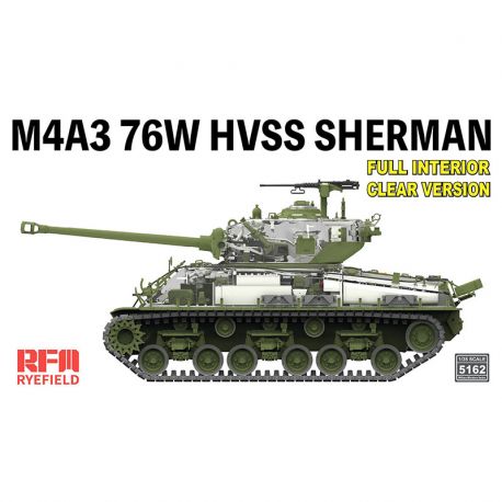 RYE FIELD MODEL 5162 M4A3 76W HVSS Sherman late full interior CLEAR VS.