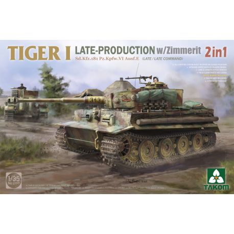 Takom 2199 Tiger I Late-Production With Zimmerit Sd.Kfz.181 Pz.Kpfw.VI Ausf.E (Late / Late Command) 2 In 1