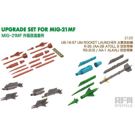 Rye Field Model RM-2123 MiG-21 MF - UB-16-57 Rocket Launcher, AA-2B and AA-1 (3D-Printed)