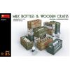 MINIART 35573 MILK BOTTLES & WOODEN CRATES