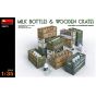 MINIART 35573 MILK BOTTLES & WOODEN CRATES
