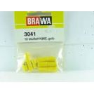 BRAWA 3041 CONFEZIONE 10 SPINOTTI FEMMINA GIALLI CON FORO GRANDE
