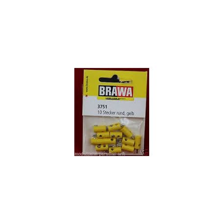 BRAWA 3751 CONFEZIONE 10 SPINOTTI GIALLI CON PIN PICCOLO