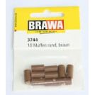 BRAWA 3744 CONFEZIONE 10 SPINOTTI MARRONE CON FORO PICCOLO