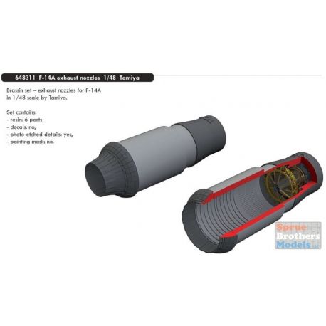 BRASSIN 648311 1/48 Grumman F-14A Tomcat exhaust nozzles Tamiya